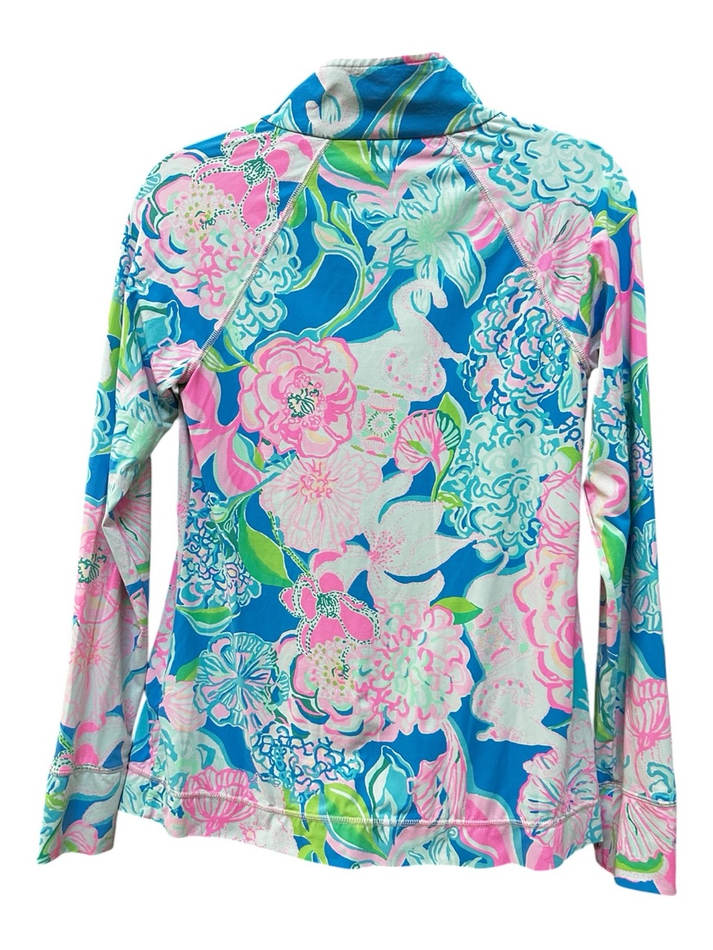 Lilly Pulitzer Blue Pink Green Floral Zip Jacket - Picture 3 of 9